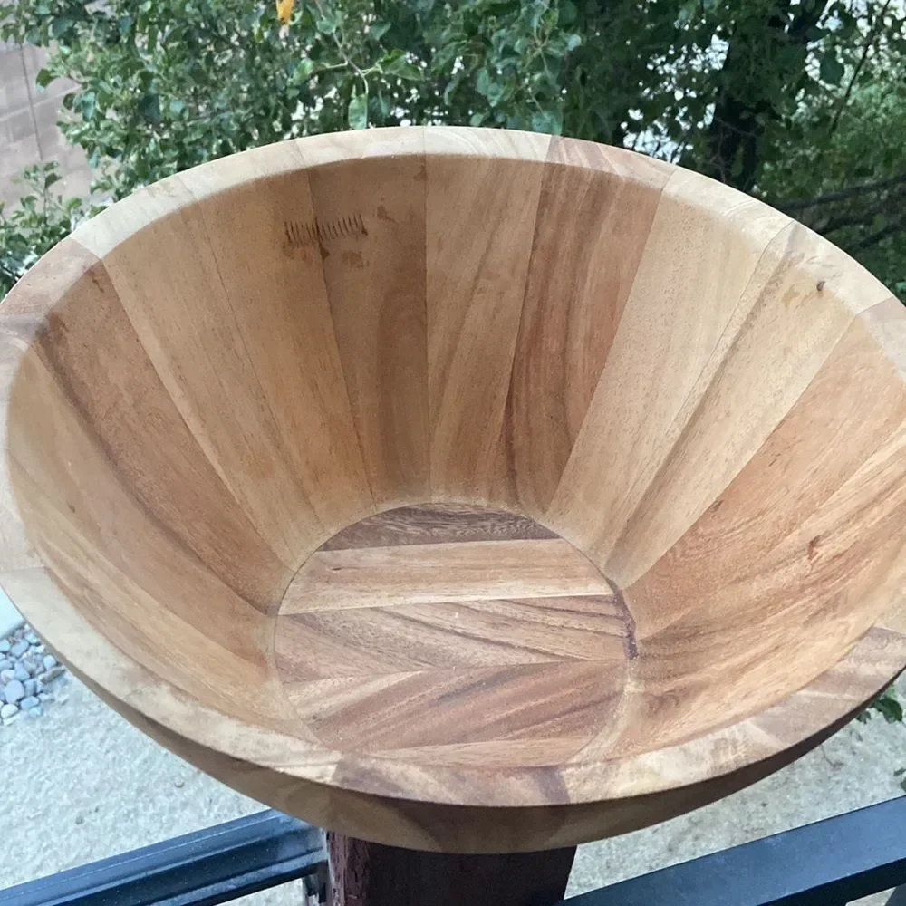 Handmade Wooden Big Bowl Utensil Holder